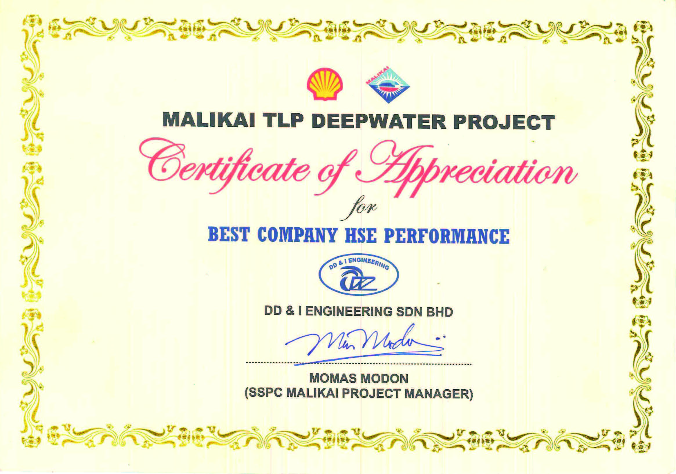 4 DDNI BEST HSE PERFORMANCE