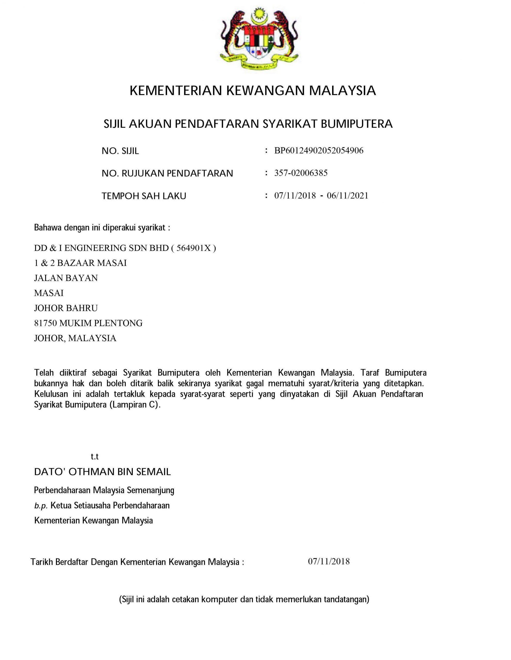 DDNI SYARIKAT BUMIPUTERA